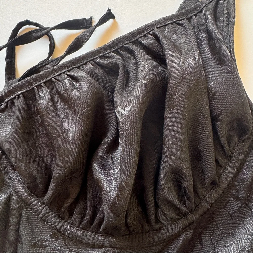 Urban Outfitters Out From Under Devon Satin Corset Black Bra Top Sz L - Picture 12 of 14